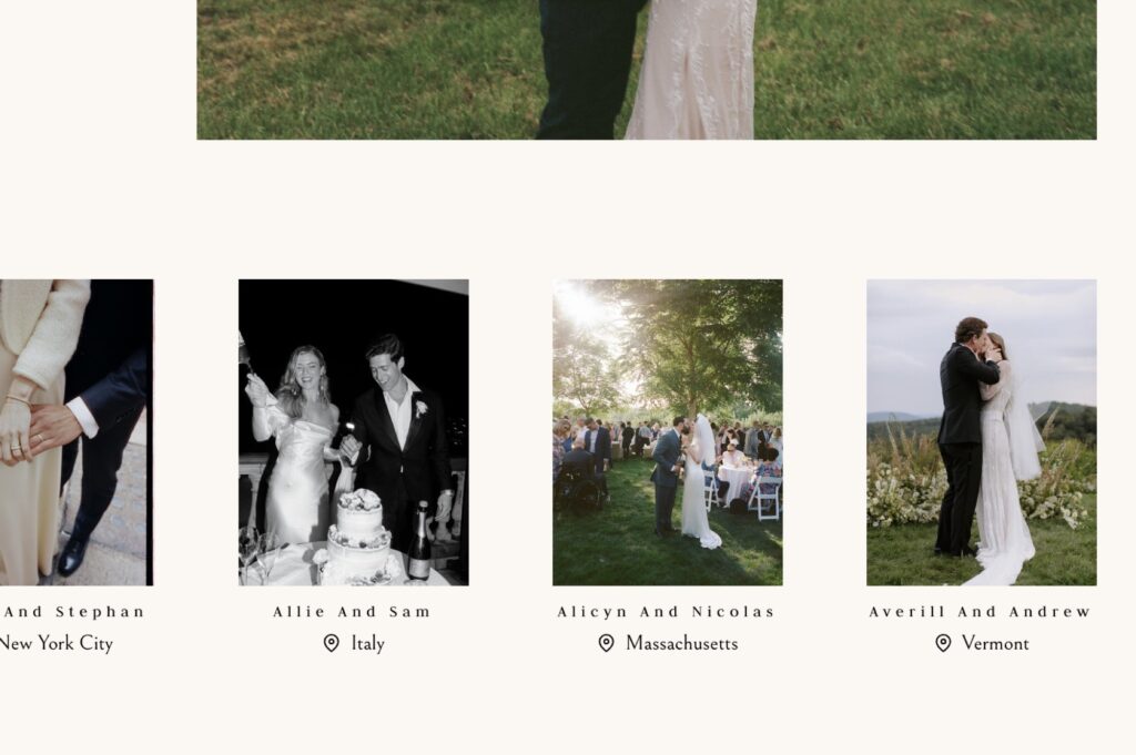 Katie McCuin website: the couples carousel with locations