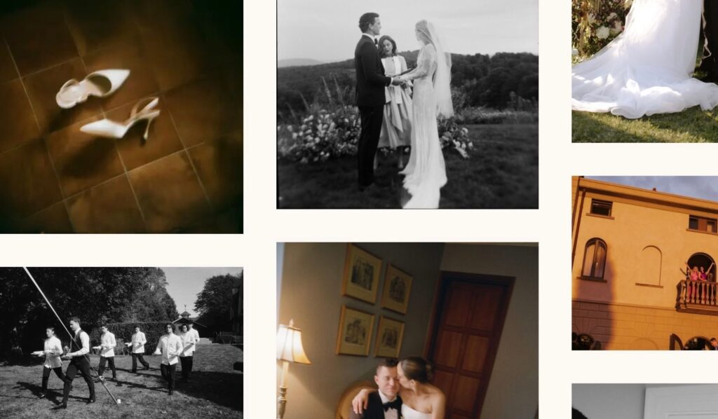 Katie McCuin website: a grid of wedding photographs