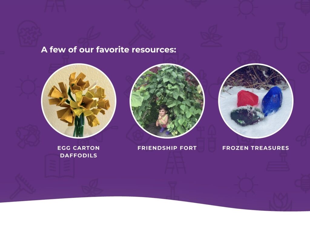 KidsGardening website: a few favorite resources in circular photos